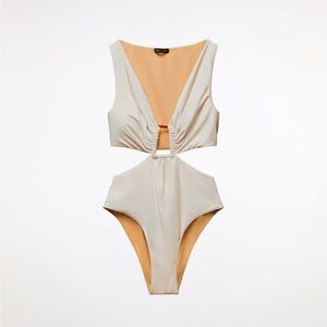 ZARA white cut out swimsuit